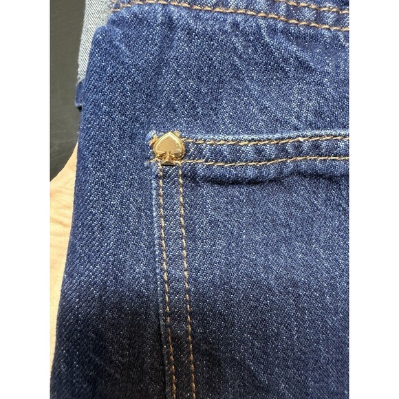 Kate Spade Denim Straight Leg Wide Cuff Jeans Cotton Dark Wash Sz 2 - Picture 6 of 12
